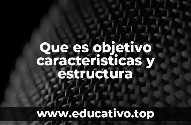 Que es objetivo caracteristicas y estructura
