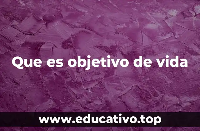 Que es objetivo de vida