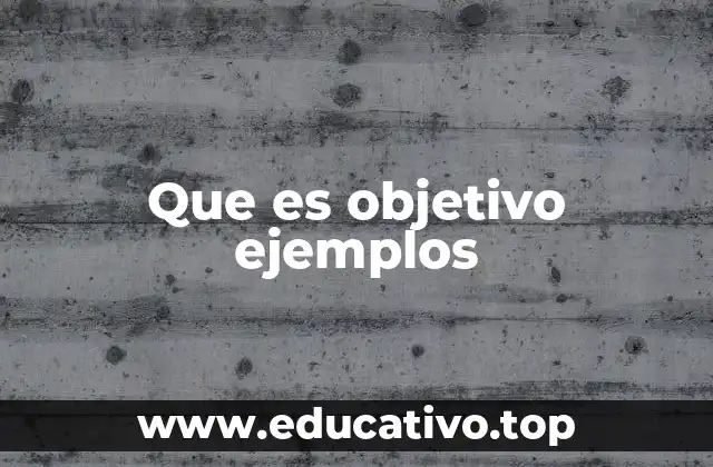 Que es objetivo ejemplos