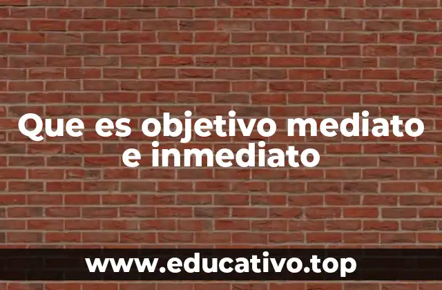 Que es objetivo mediato e inmediato