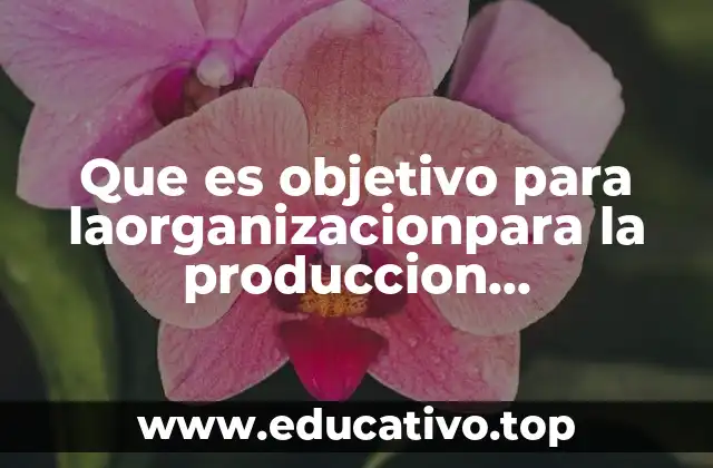 Que es objetivo para laorganizacionpara la produccion agropecuaria