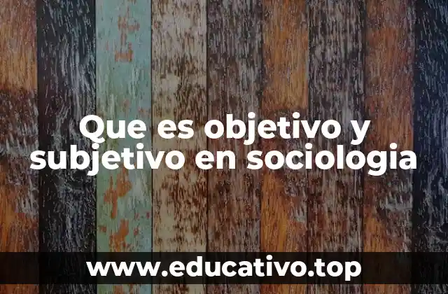 Que es objetivo y subjetivo en sociologia