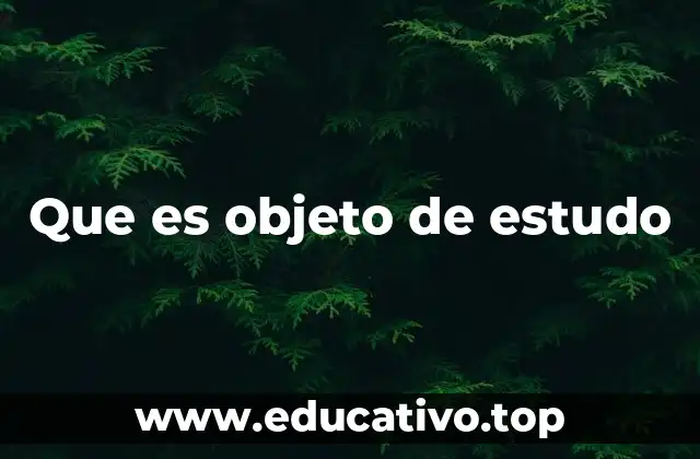 Que es objeto de estudo