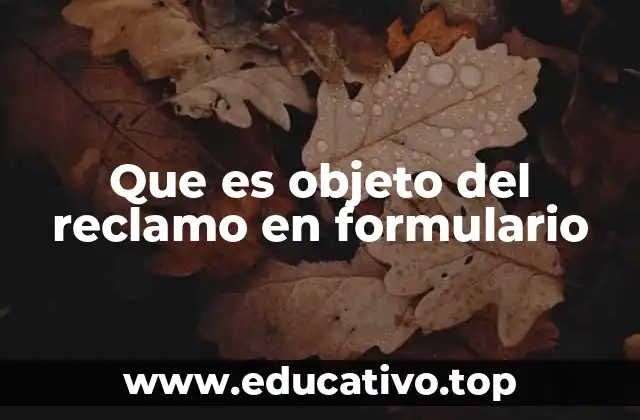 La importancia del objeto del reclamo en el contexto legal