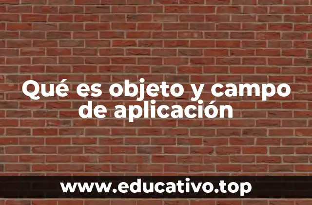 Qué es objeto y campo de aplicación