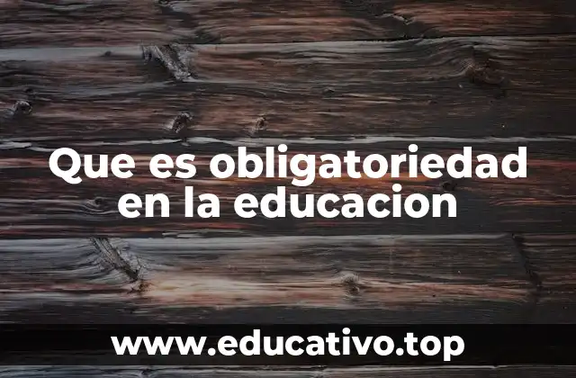 Que es obligatoriedad en la educacion