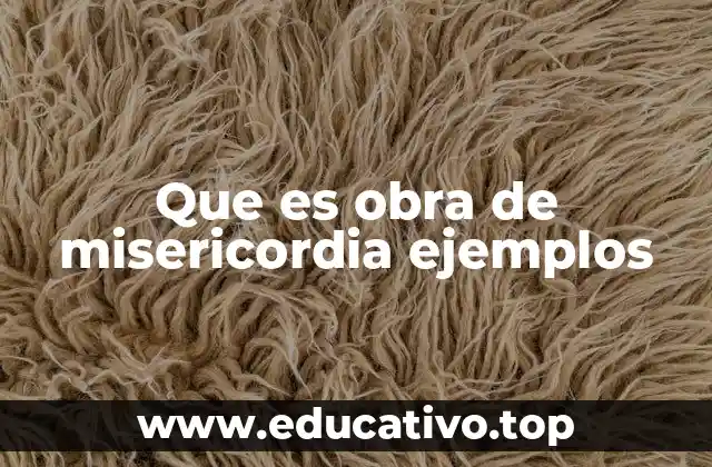 Que es obra de misericordia ejemplos