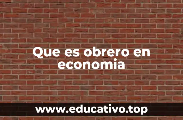 Que es obrero en economia