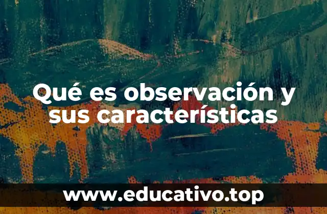 Qué es observación y sus características