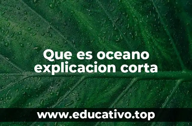 Que es oceano explicacion corta