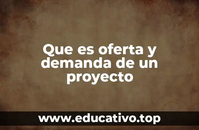 Que es oferta y demanda de un proyecto