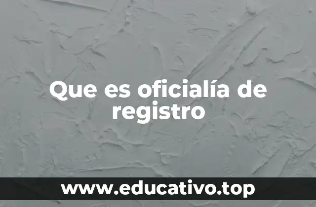 Que es oficialía de registro
