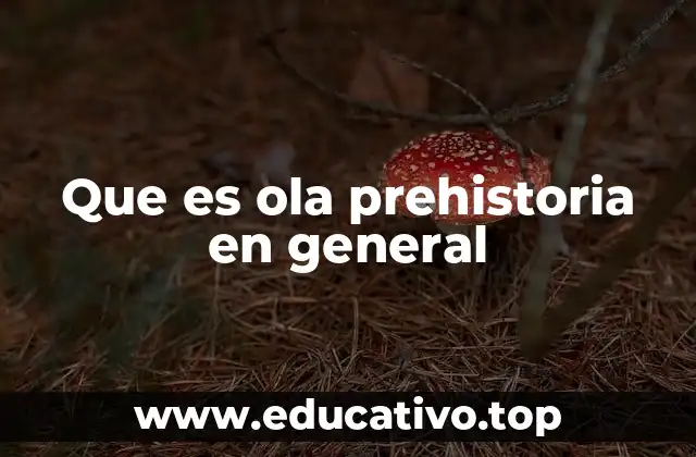 Que es ola prehistoria en general