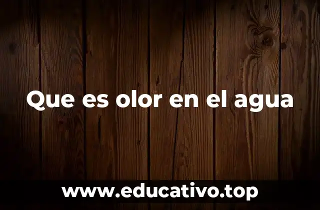 Que es olor en el agua