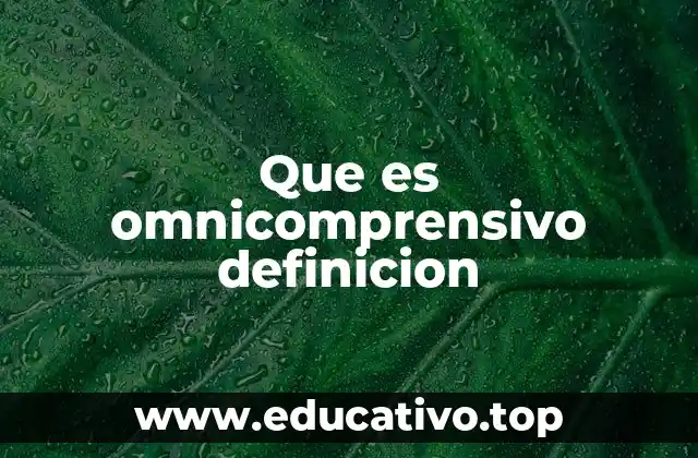 Que es omnicomprensivo definicion