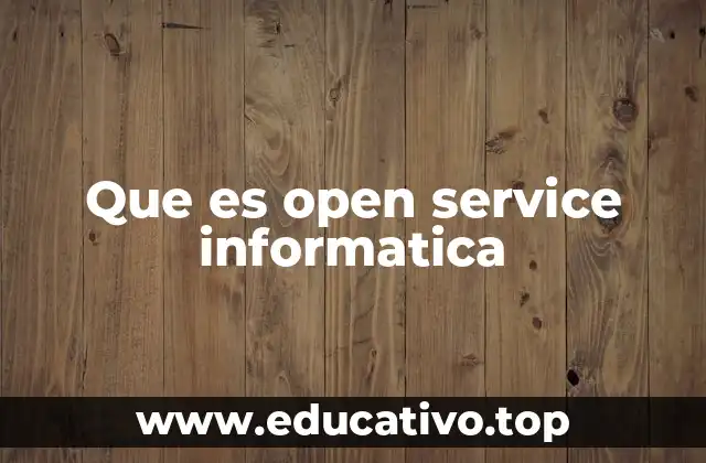 Que es open service informatica