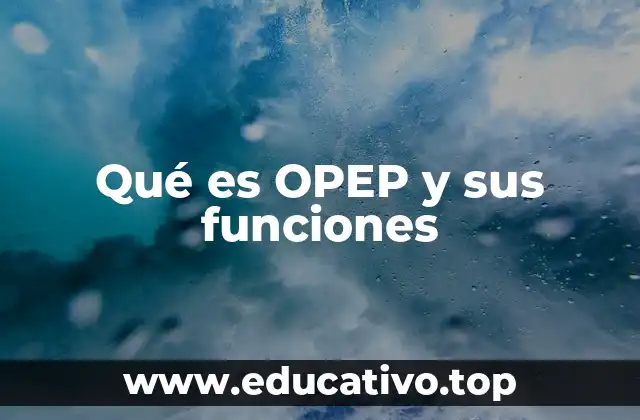 Qué es OPEP y sus funciones