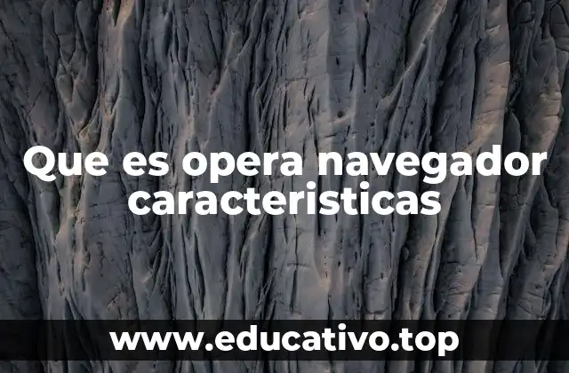 Que es opera navegador caracteristicas