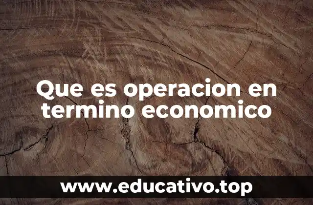 Que es operacion en termino economico
