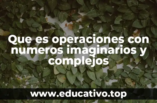 Que es operaciones con numeros imaginarios y complejos
