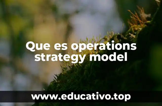 Que es operations strategy model