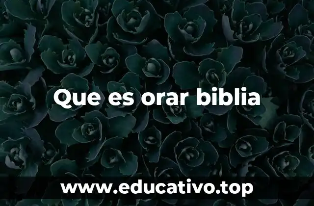 Que es orar biblia