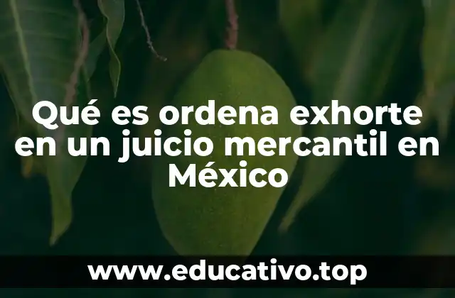 Qué es ordena exhorte en un juicio mercantil en México