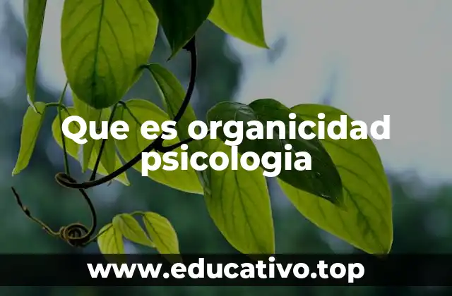 Que es organicidad psicologia