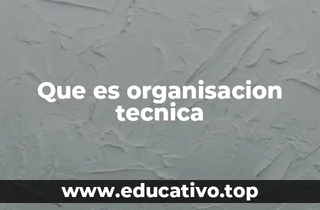 Que es organisacion tecnica