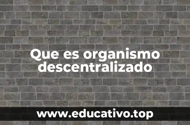 Que es organismo descentralizado