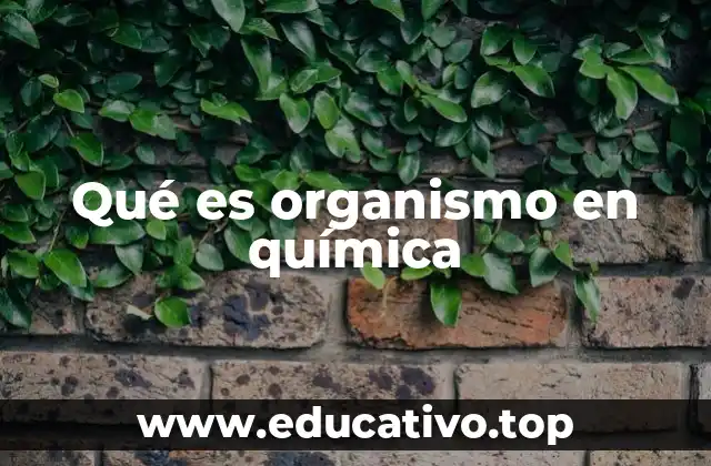 Qué es organismo en química