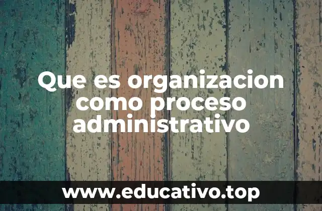Que es organizacion como proceso administrativo