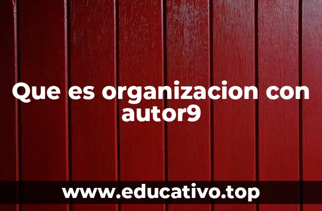 Que es organizacion con autor9