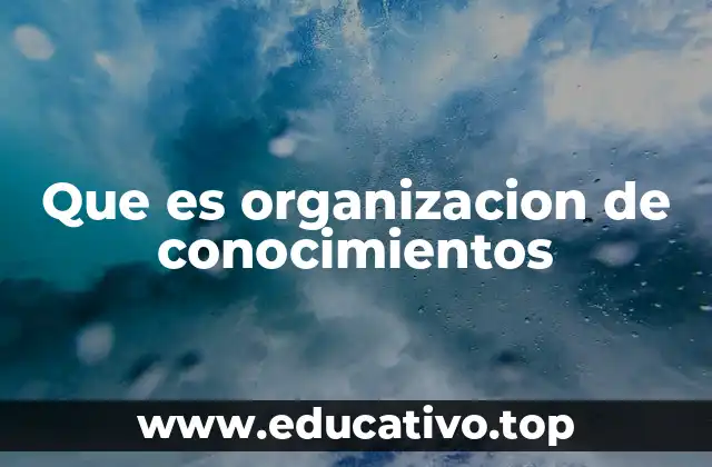 Que es organizacion de conocimientos