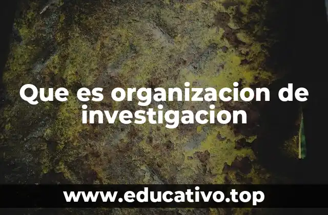 Que es organizacion de investigacion