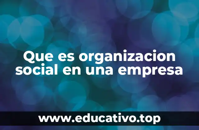 Que es organizacion social en una empresa