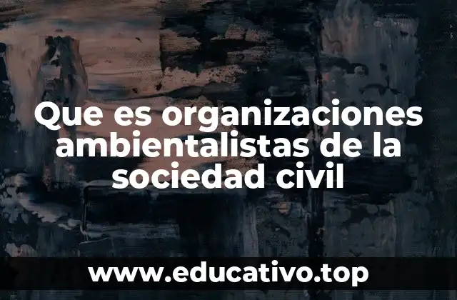 Que es organizaciones ambientalistas de la sociedad civil