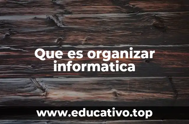 Que es organizar informatica