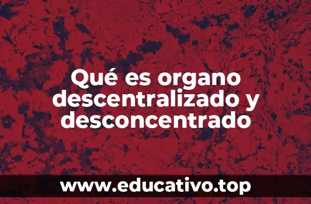 Qué es organo descentralizado y desconcentrado
