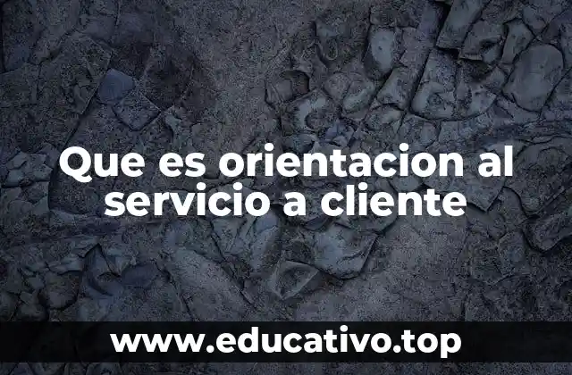 Que es orientacion al servicio a cliente