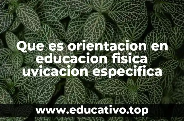 Que es orientacion en educacion fisica uvicacion especifica
