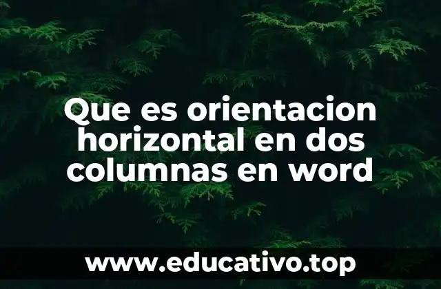 Que es orientacion horizontal en dos columnas en word