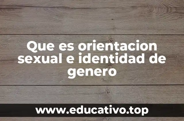 Que es orientacion sexual e identidad de genero