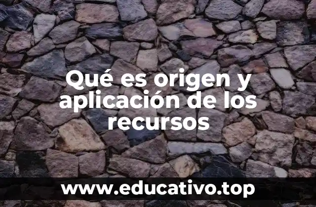 Qué es origen y aplicación de los recursos