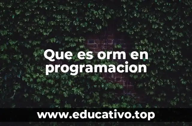 Que es orm en programacion