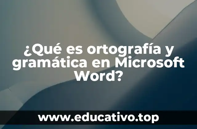 ¿Qué es ortografía y gramática en Microsoft Word?