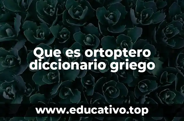 Que es ortoptero diccionario griego