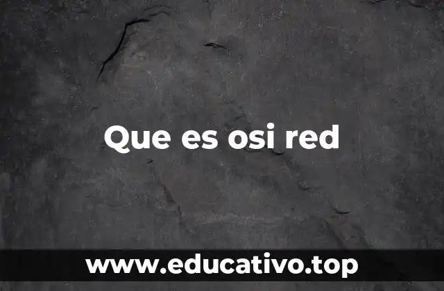 Que es osi red