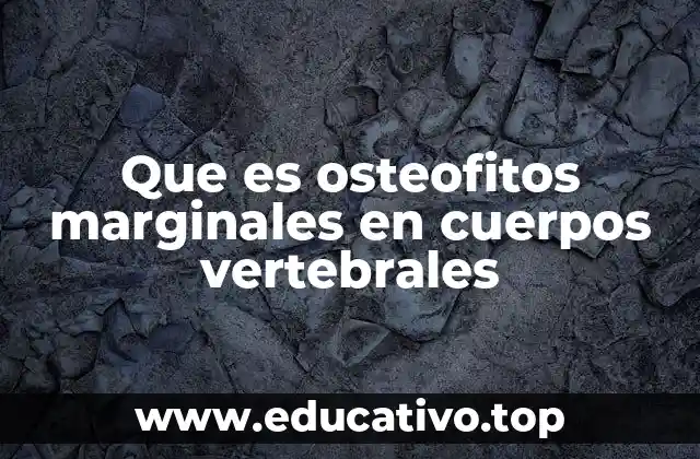 Que es osteofitos marginales en cuerpos vertebrales