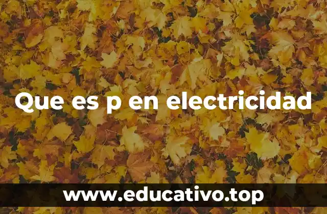 Que es p en electricidad